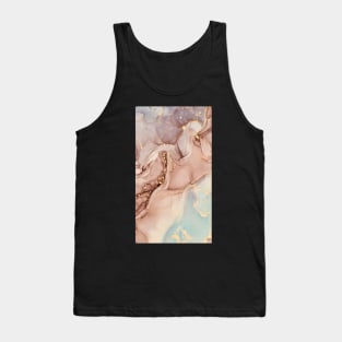 Marble texture golden lines Tank Top